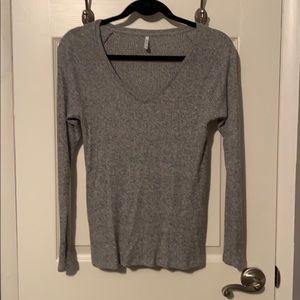Z supply Ribbed long sleeve shirt Gray S